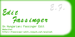 edit fassinger business card